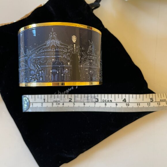 Authentic Megan Hess Enamel Bracelet Bangle 18k Gold Plated - Picture 8 of 10